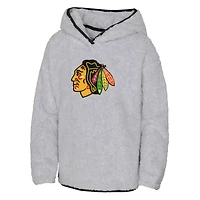 Girls Youth  Heather Gray Chicago Blackhawks Ultimate Teddy Fleece Pullover Hoodie