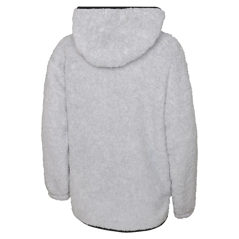 Girls Youth  Heather Gray Chicago Blackhawks Ultimate Teddy Fleece Pullover Hoodie