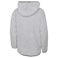 Girls Youth  Heather Gray Chicago Blackhawks Ultimate Teddy Fleece Pullover Hoodie