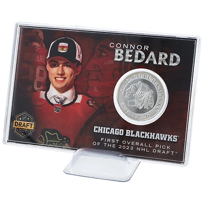 Porte-pièce en argent en acrylique Connor Bedard des Blackhawks de Chicago du repêchage 2023 de la LNH