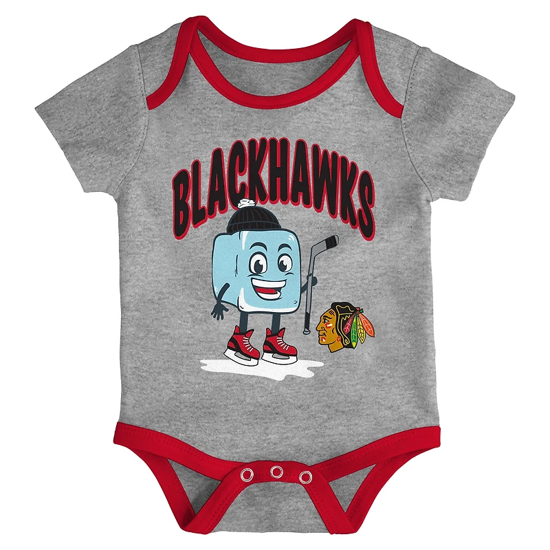 Ensemble de body trois pièces pour nourrisson et nouveau-né Outerstuff Chicago Blackhawks Triple Header