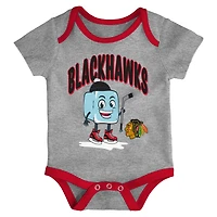 Ensemble de body trois pièces pour nourrisson et nouveau-né Outerstuff Chicago Blackhawks Triple Header
