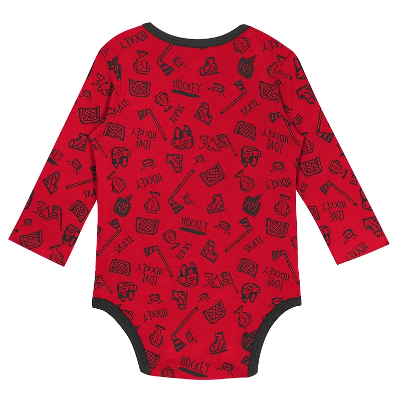 Infant Red Chicago Blackhawks Dynamic Defender Long Sleeve Bodysuit