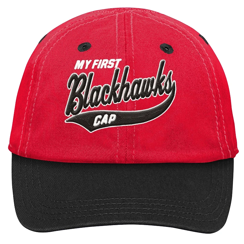 Casquette souple et souple My First Tail Sweep des Chicago Blackhawks pour bébé rouge