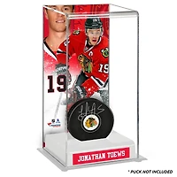 Étui de luxe pour rondelles de hockey de grande taille des Chicago Blackhawks de Jonathan Toews