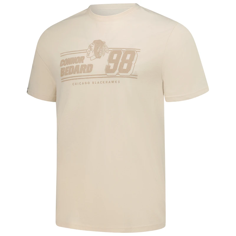 T-shirt kaki Connor Bedard pour homme avec nom et numéro de kilométrage Richmond des Blackhawks Chicago