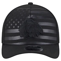 Casquette ajustable en forme de A 9FORTY Game Day Stealth Flag des Chicago Blackhawks de New Era pour homme