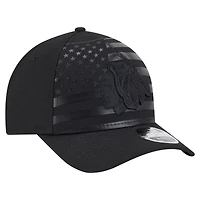 Men's New Era  Black Chicago Blackhawks Game Day Stealth Flag 9FORTY A-Frame Adjustable Hat