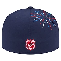 Casquette ajustée 59FIFTY Americana Fireworks des Blackhawks de Chicago New Era pour homme, bleu marine