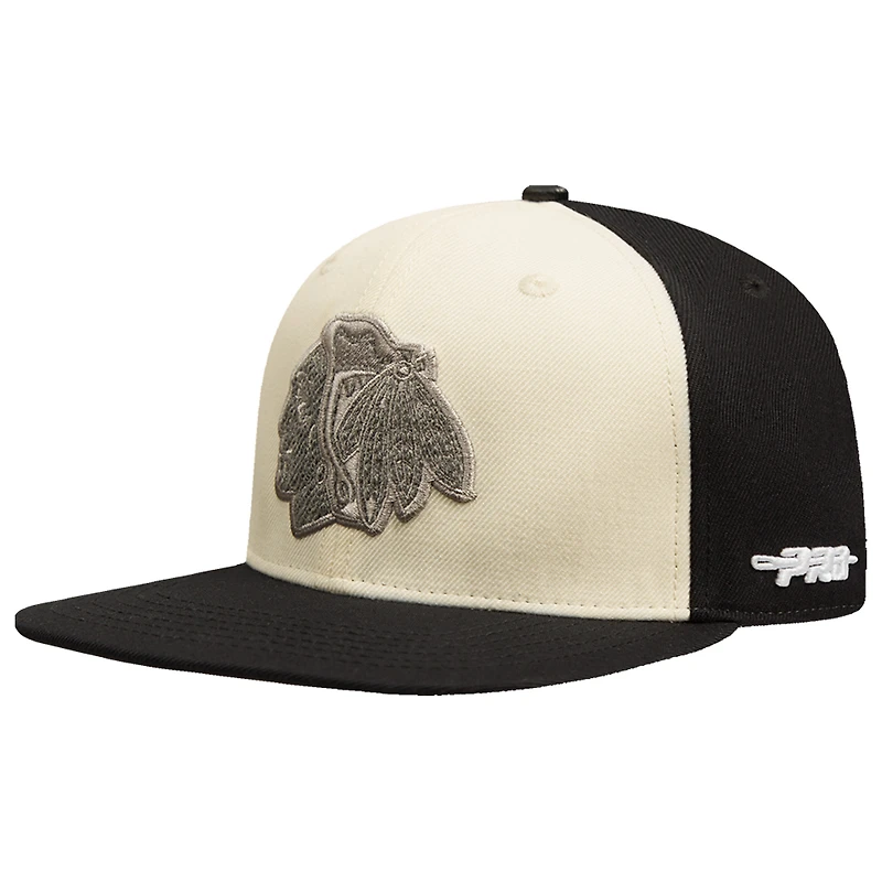 Casquette Snapback en French Terry Pro Standard pour homme, couleur crème, Chicago Blackhawks