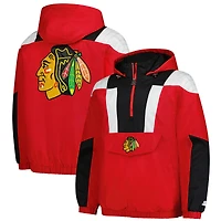 Men's Starter  Red Chicago Blackhawks Charger Half-Zip Pullover Hoodie