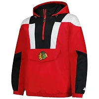 Men's Starter  Red Chicago Blackhawks Charger Half-Zip Pullover Hoodie
