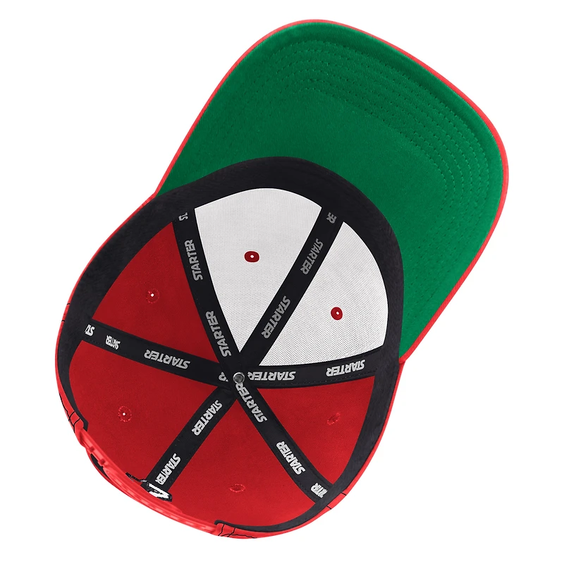 Men's Starter Red Chicago Blackhawks Sphere II Curved Starfit Adjustable Hat