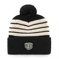 Men's '47  Black Chicago Blackhawks Old Time Hockey Barn Cuffed Knit Hat with Pom