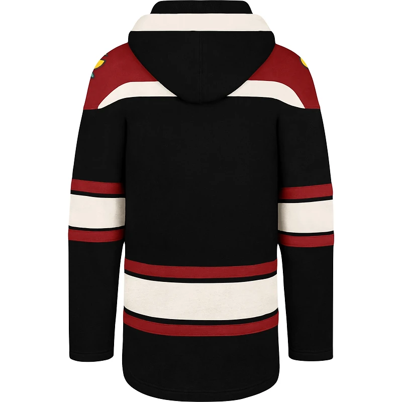 Chandail à capuchon pour homme '47 Black Chicago Blackhawks Superior Lacer