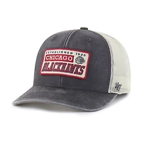 Men's '47 Charcoal Chicago Blackhawks Canteen Pigment Dyed Patch Trucker Adjustable Hat