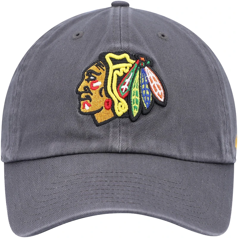 Casquette ajustable '47 Charcoal Chicago Blackhawks Clean Up pour hommes