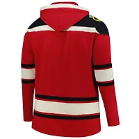 Sweat à capuche en polaire lacets de qualité supérieure pour homme '47 Red Chicago Blackhawks Big & Tall