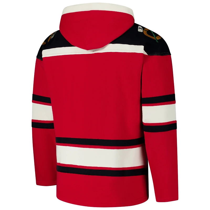 Sweat à capuche rouge '47 pour homme des Chicago Blackhawks Superior Lacer