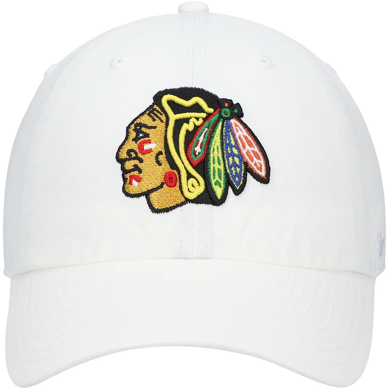 Men's '47 White Chicago Blackhawks Team Clean Up Adjustable Hat