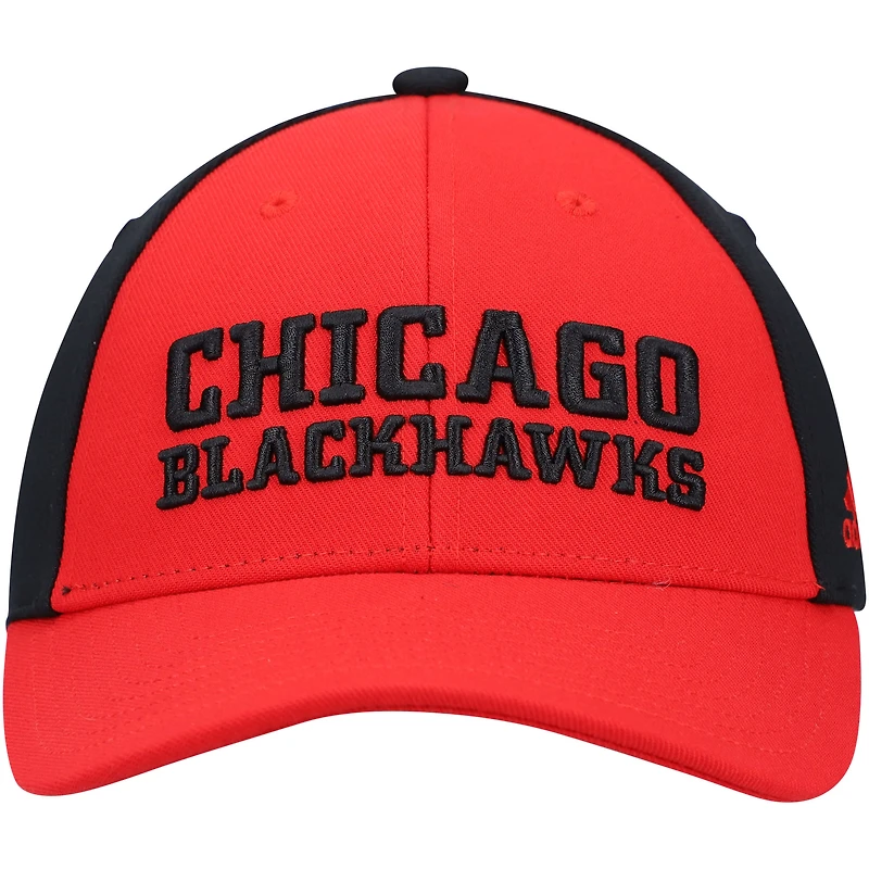 Casquette réglable pour vestiaire des Blackhawks de Chicago adidas rouge pour hommes