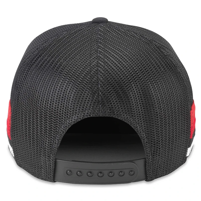 Casquette réglable de camionneur à rayures noires pour hommes, American Needle, Chicago Blackhawks, HotFoot Stripes