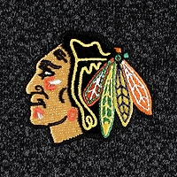 Veste à col zippé Antigua pour homme, coloris noir chiné, Chicago Blackhawks Course