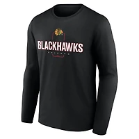 Men's Chicago Blackhawks Custom Midfielder Long Sleeve T-Shirt