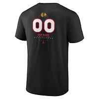 Men's Black Chicago Blackhawks Custom Midfielder T-Shirt