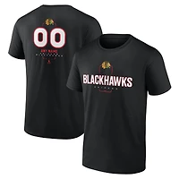 Men's Black Chicago Blackhawks Custom Midfielder T-Shirt
