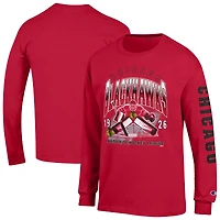 T-shirt à manches longues Champion rouge des Blackhawks de Chicago pour homme