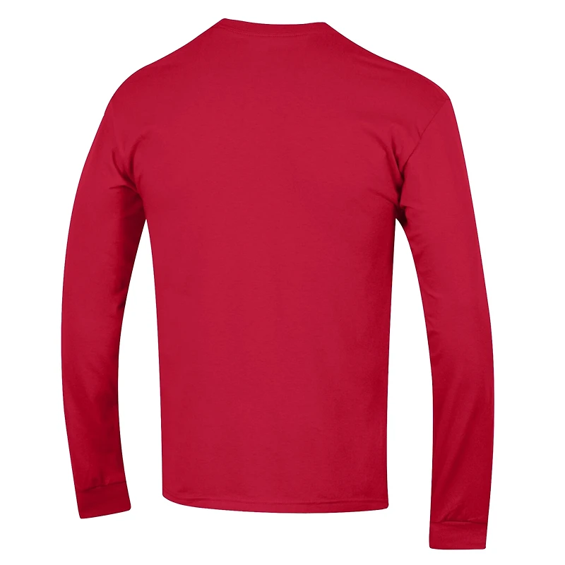 Men's Champion  Red Chicago Blackhawks Long Sleeve Jersey T-Shirt