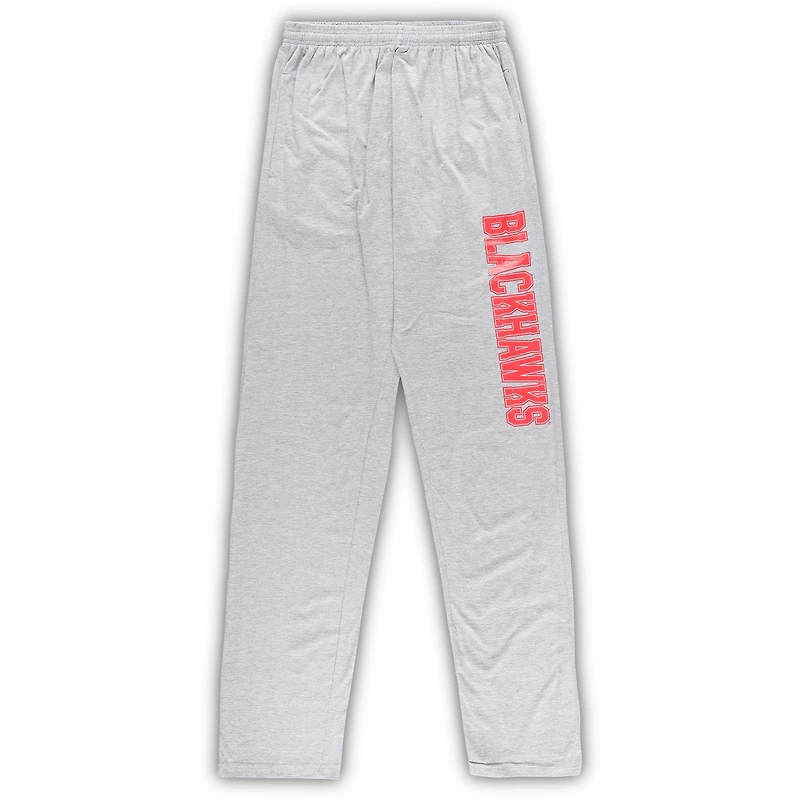 Ensemble de détente pour homme Chicago Blackhawks rouge/gris chiné Big & Tall T-shirt et pantalon