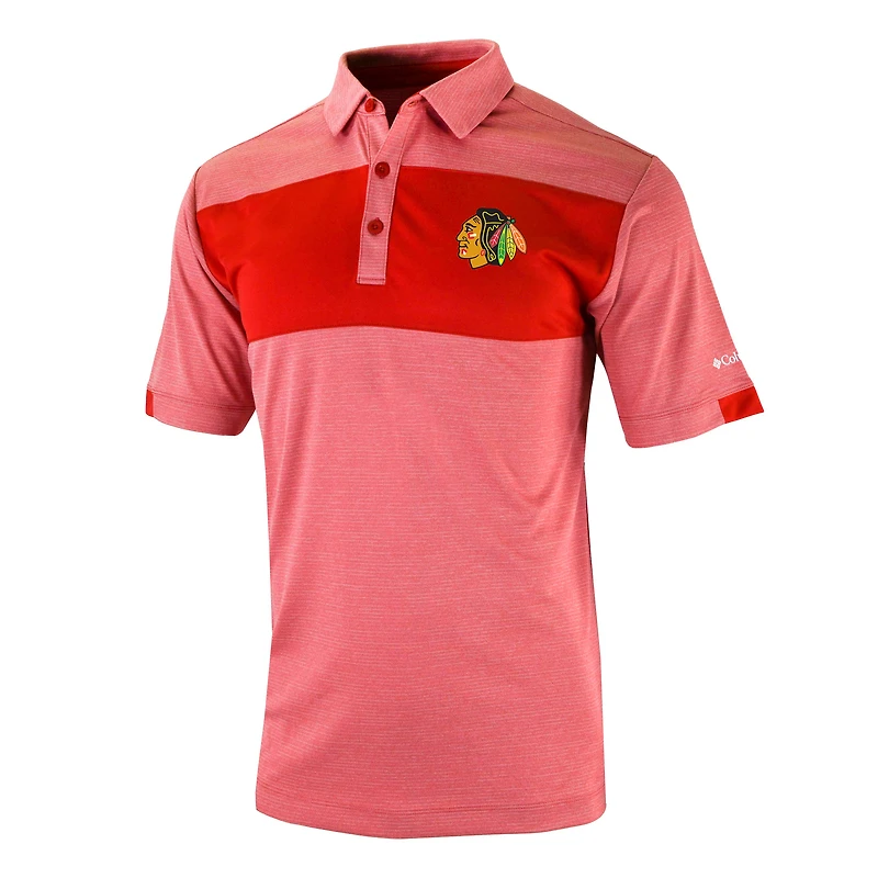 Men's Columbia Red Chicago Blackhawks Omni-Wick Total Control Polo