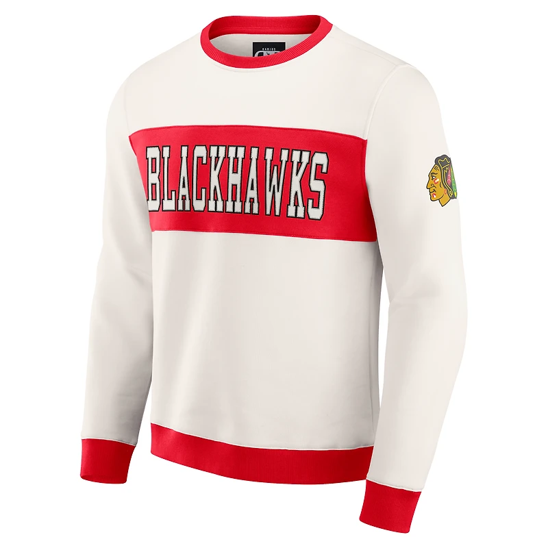 Sweat-shirt colorblock crème pour homme de la collection Darius Rucker Fanatics, Chicago Blackhawks