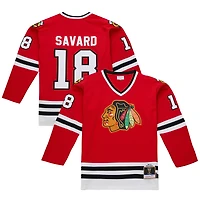 Maillot de jeu puissance Denis Savard Scarlet pour homme des Blackhawks Chicago 1980-81