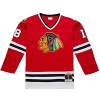 Maillot de jeu puissance Denis Savard Scarlet pour homme des Blackhawks Chicago 1980-81