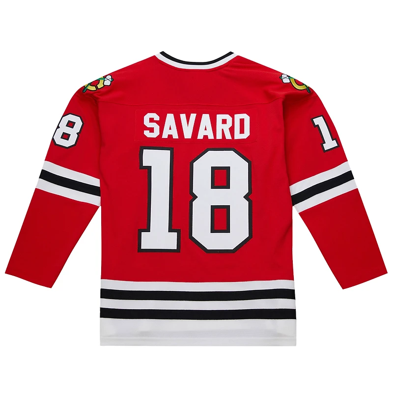 Maillot de jeu puissance Denis Savard Scarlet pour homme des Blackhawks Chicago 1980-81