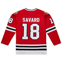 Maillot de jeu puissance Denis Savard Scarlet pour homme des Blackhawks Chicago 1980-81