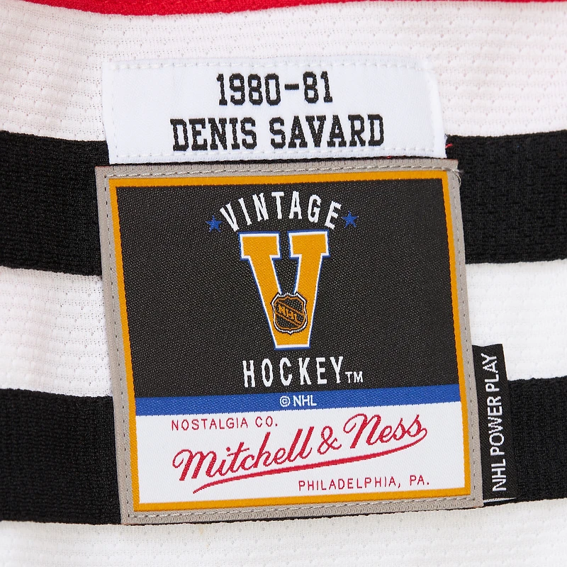 Maillot de jeu puissance Denis Savard Scarlet pour homme des Blackhawks Chicago 1980-81