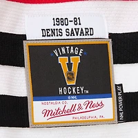 Maillot de jeu puissance Denis Savard Scarlet pour homme des Blackhawks Chicago 1980-81