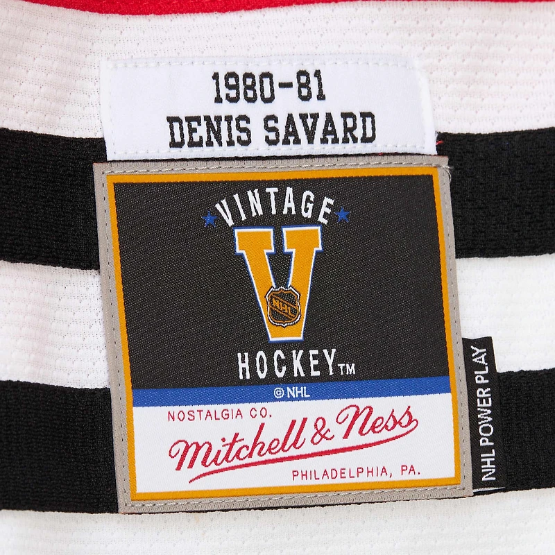 Maillot de jeu puissance Denis Savard Scarlet pour homme des Blackhawks Chicago 1980-81