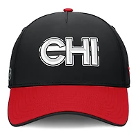 Men's Fanatics Black/Red Chicago Blackhawks Authentic Pro Rink Team Code Flex Hat