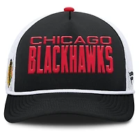 Men's Fanatics Black/White Chicago Blackhawks Authentic Pro Rink A-Frame Adjustable Hat