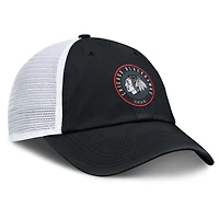 Casquette ajustable Averie Trucker noire/blanche Chicago Blackhawks pour hommes Fanatics