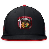 Casquette snapback noir Chicago Blackhawks 2024 NHL Draft Fanatics pour hommes