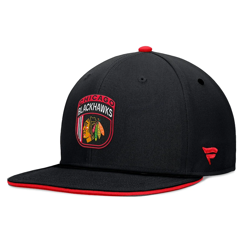 Men's Fanatics Black Chicago Blackhawks 2024 NHL Draft Snapback Hat