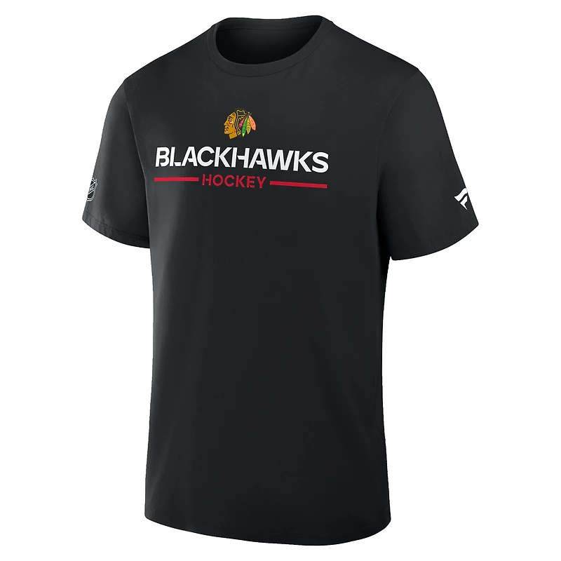 Men's Fanatics Black Chicago Blackhawks Authentic Pro Primary T-Shirt