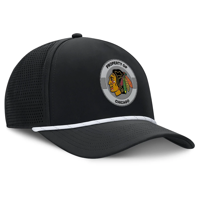 Casquette ajustable authentique Pro Rink des Blackhawks de Chicago pour homme, noire, Fanatics