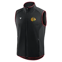 Men's Fanatics Black Chicago Blackhawks Authentic Pro Rink Full-Zip Vest